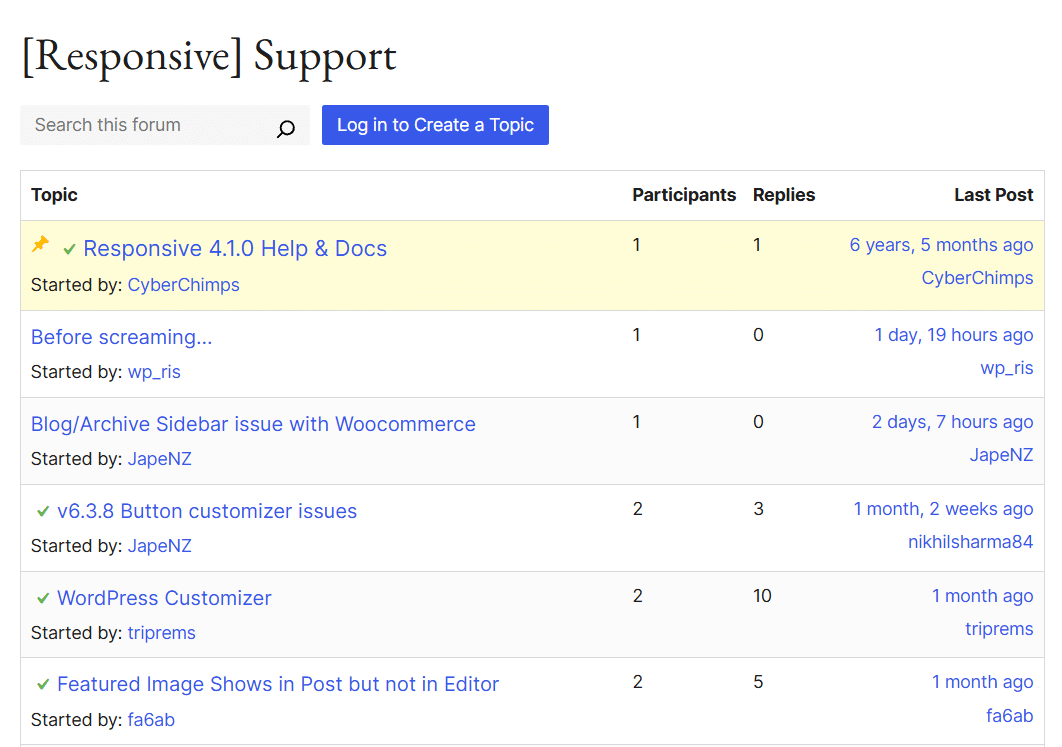 Check support-forum responsiveness