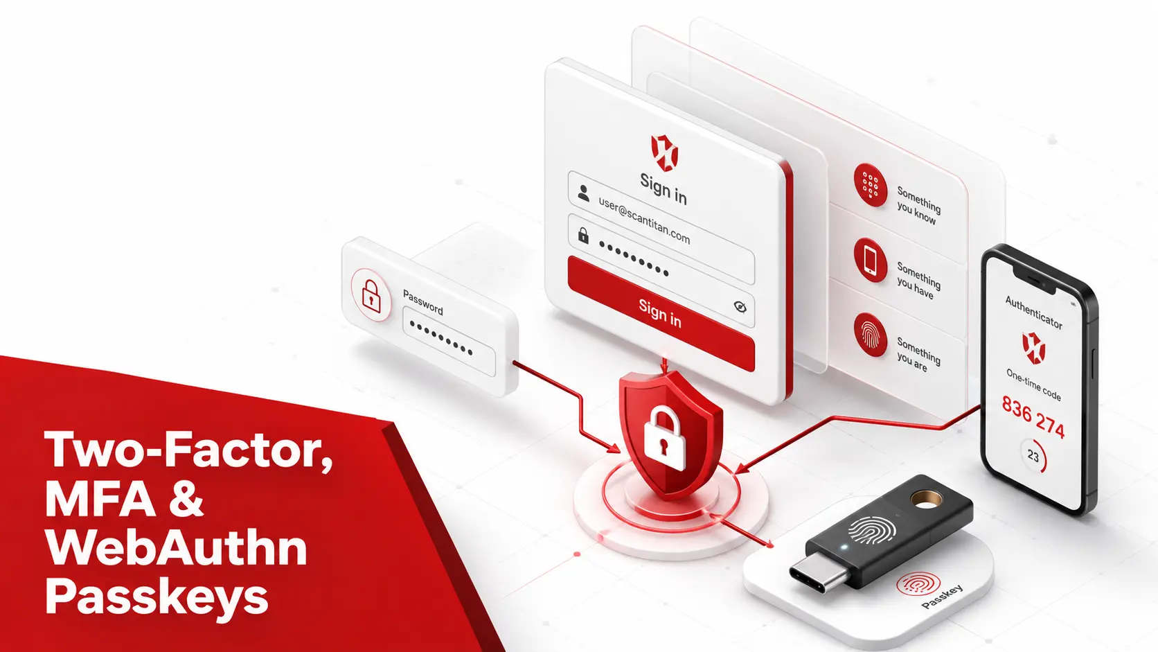 Authentication two-factor, MFA, and WebAuthn passkeys