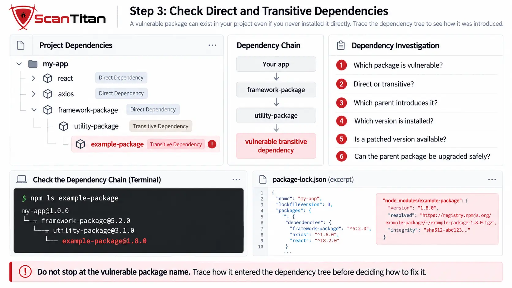 Check Direct and Transitive Dependencies