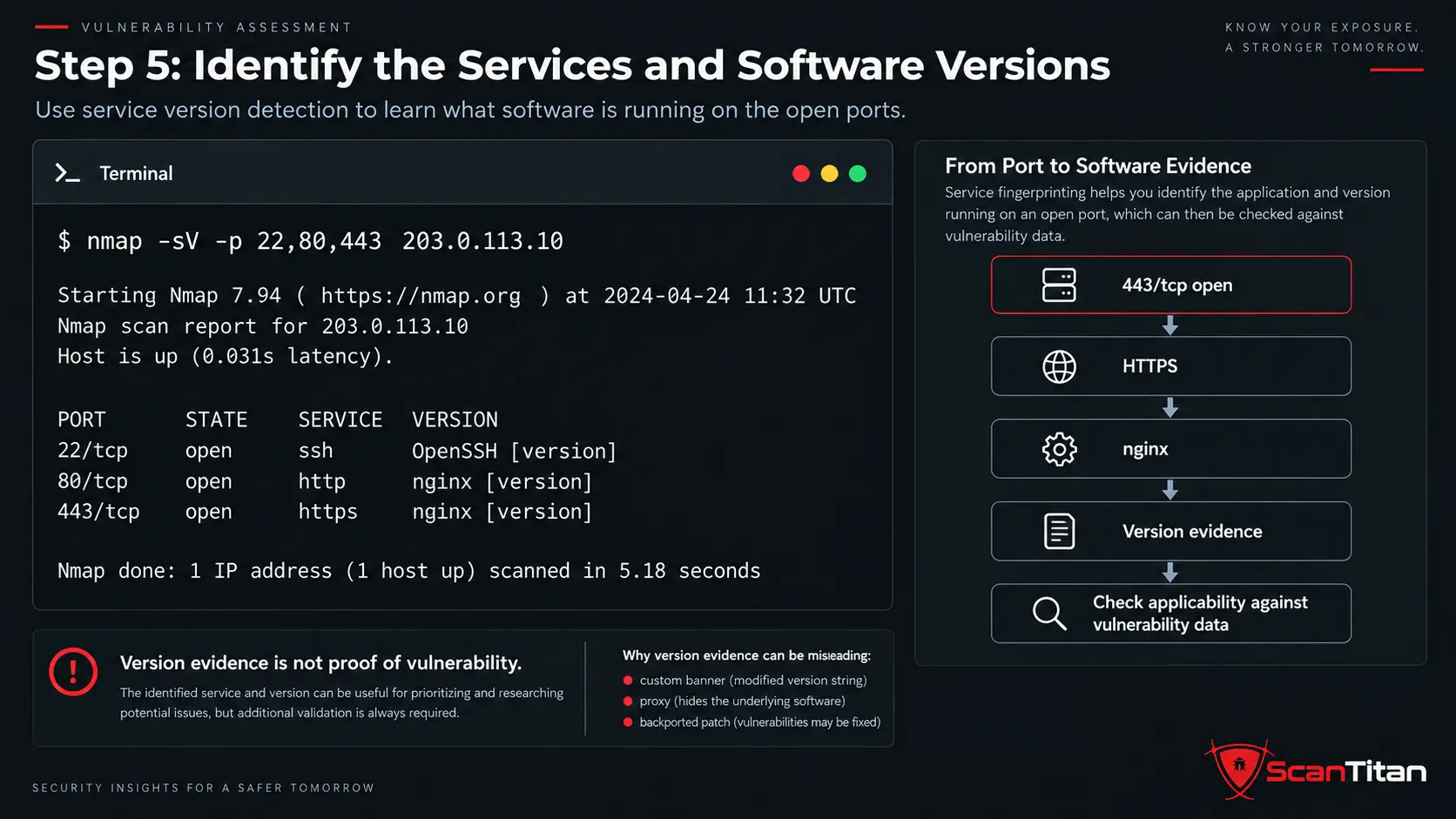 Identify the Services and Software Versions
