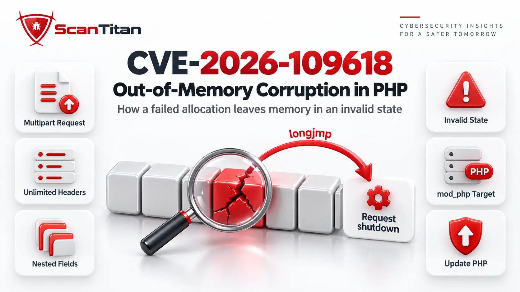CVE-2026-109618: out-of-memory corruption in PHP leaves request memory in an invalid state