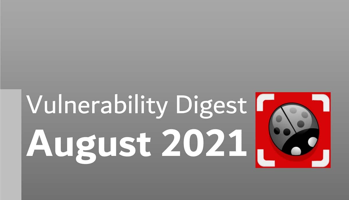 August 2021 vulnerability digest report cover