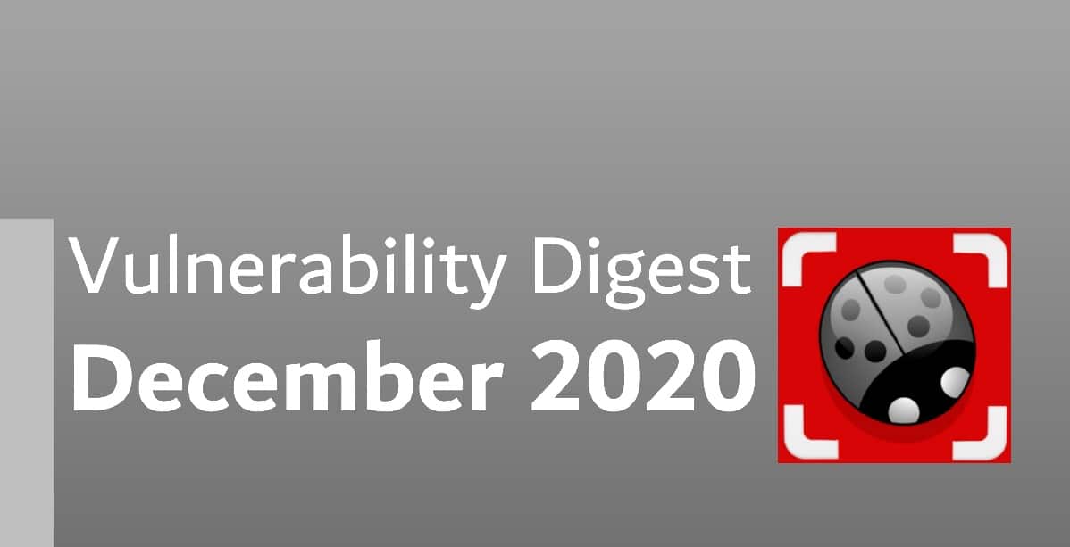 December 2020 vulnerability digest report cover