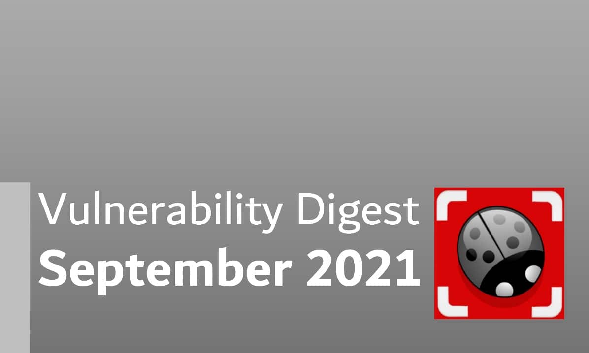 September 2021 vulnerability digest report cover